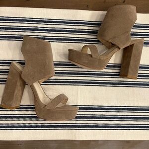 Elegant Tan Platform Heels